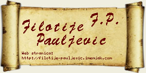 Filotije Pauljević vizit kartica